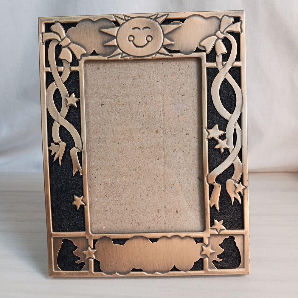 Sun Stars Metal Brushed Gold Picture Frame 5x7
